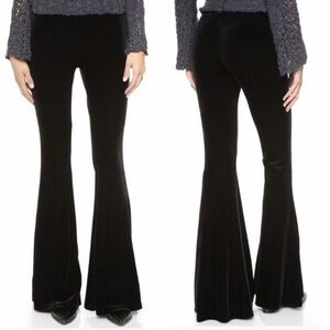 Free People Black Velvet Flared Pants